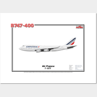 Boeing B747-400 - Air France (Art Print) Posters and Art